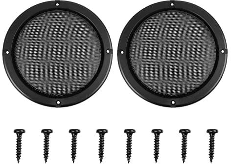 X AUTOHAUX 2pcs 6.5 Mesh Black Car Speaker Cover Woofer Subwoofer Grill Case
