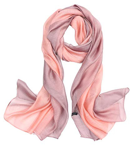 Sawekin Damen Schal Stola Halstuch Sommerschals Farbverlauf Stola Für Abendkleid Festlich Hochzeit Braut Seidenschal/Baumwolle Schal Ganzjährig, Pink, Einheitsgröße