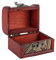Oumij Organizer für Schmuckschatulle, Mini-Schatztruhe, Vintage, Schmuckkästchen, aus Holz, dekorativ, Geschenkbox, Halskette, Ring, Aufbewahrungsbox, Organizer für Halsketten, Armbänder, Broschen