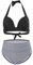 FLYILY Badeanzug für Damen Hohe Taille Bikini-Set für Damen Gepolsterter Halter Strand Bademode (BlackStripe,M)