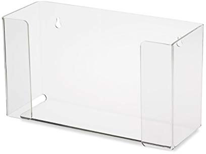 QoFina Handschuhspender Wandhalterung - Transparenter Handschuhe Spender Wandhalterung Klarsichtige Acryl Gesichtsmaske Behälter für Einweghandschuhe