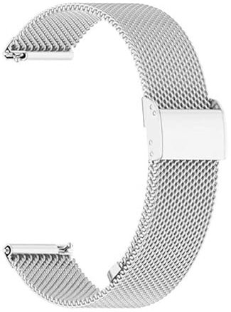 LUNIQUESHOP - Cinturino per Orologio da 18 mm Argento, in Maglia Intrecciata, Acciaio Inossidabile, con Cinturino a Sgancio Rapido, Unisex