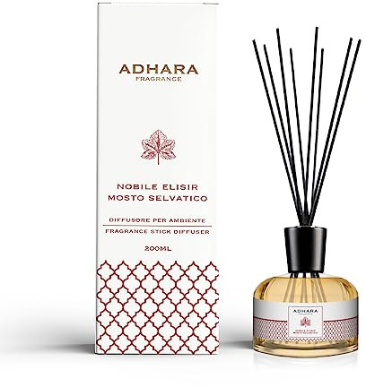 Aura Luxury Collection ® Living Diffuser Raumduft 250 ml Duft Nobile Elixier (fruchtig, grün, wein, süß) mit Holzstäbchen