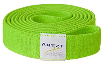 ARTZT vitality Theraband Super Band Textil | Fitnessband aus weichem Stoff | Gymnastikband für Training von Kraft, Rücken, Bauch, Arme und Schultern | Made in Germany Grün | Leicht, 204 cm