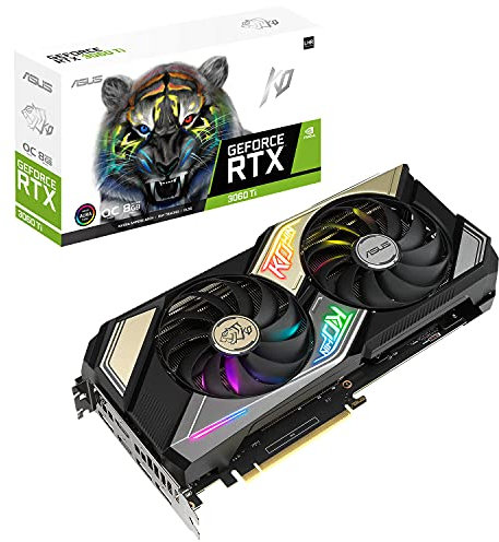ASUS KO NVIDIA GeForce RTX 3060 Ti V2 OC Edition 8GB GDDR6 Gaming Graphics Card- PCIe 4.0, 8GB GDDR6 memory, LHR, HDMI 2.1, DisplayPort 1.4a, Axial-tech Fan Design, 0dB technology, Enduring capacitors