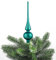 JACK Christbaumspitze Echt Glas 26 x 6 cm Matt Glanz Weihnachtsbaum Spitze Baumspitze Christbaumschmuck Deko, Farbe:Turquoise Matt
