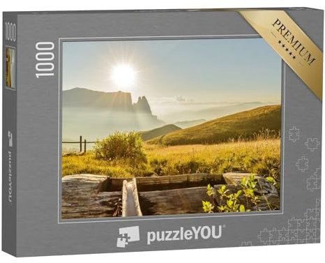 puzzleYOU: Puzzle 1000 Teile „Schlern an der Seiser ALM, Südtirol“ – aus der Puzzle-Kollektion Seiser ALM, Berge & Täler