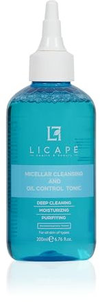 Licape® Toner Gesicht | 200 ml | Gesichtswasser für porentiefe Reinigung & verfeinerte Poren | Talgregulierender Hydrating Toner mit Hamamelis & Blauer Kamille – Ohne Alkohol & Säuren