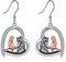 Pferd Ohrringe Mädchen Herz Tropfen 925 Sterling Silber Schmuck Geschenk für Damen Freund (Schwarzes Pferd)