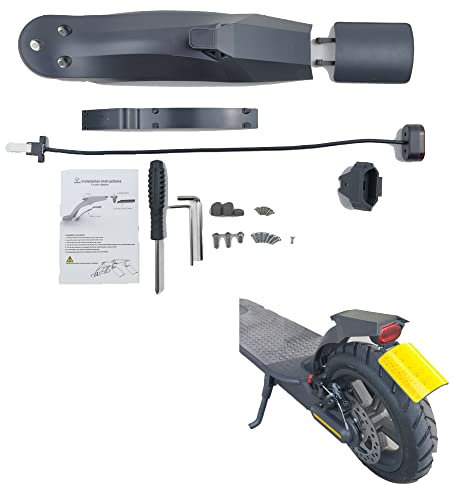 Fututech Set Rücklicht + Schutzblech hinten für Xiaomi M365 Fender Elektroroller, Zubehör, Ersatzteil, Modifikation für Roller (schwarz)