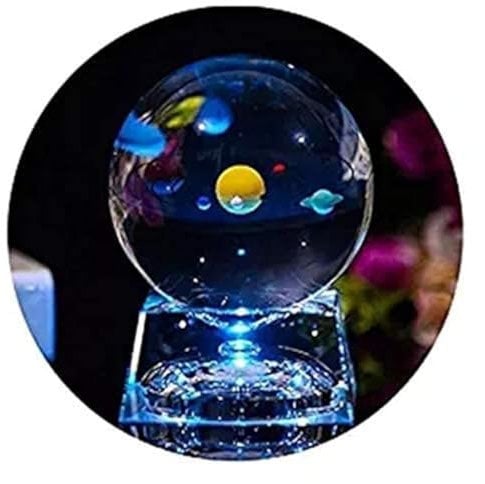FIMAGO 3D-Kristallkugel-Sonnensystemmodell mit LED-Lampensockel Geschenk für Kinder, Klassenkameraden, Astronomen, verrückte Fans des Universums