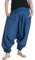 Vishes - Alternative Bekleidung - Lange Unisex Baumwoll Haremshose Schlupfhose Einfarbig Einheitsgröße 34-46 Blau