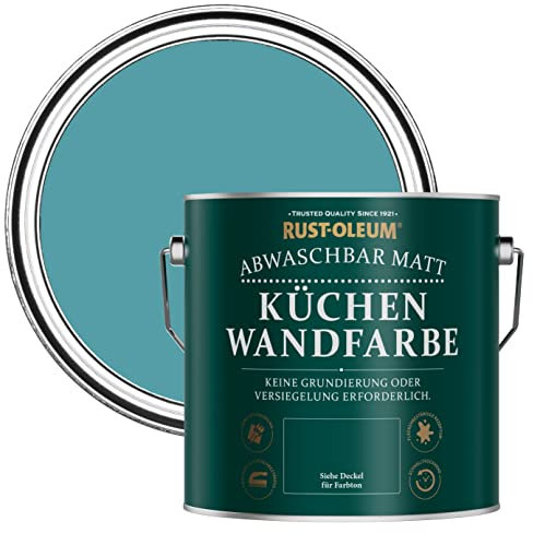 Rust-Oleum Abwaschbare Küchenwandfarbe in mattem Finish -Petrol 2.5L
