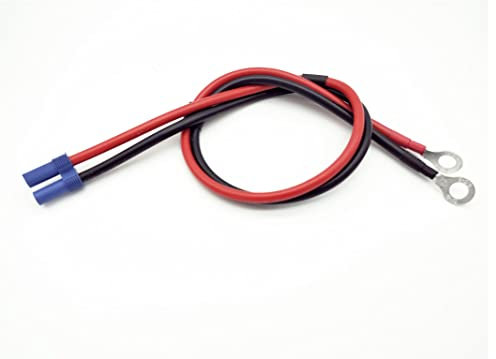 LINSYRC 1-Pack EC5 Female Connector to 8mm O-Ring Terminal Extension Cable 50CM 10AWG Wire for RC Car ESC Jump Starter Emergency Power Cord Automotive Emergency Battery