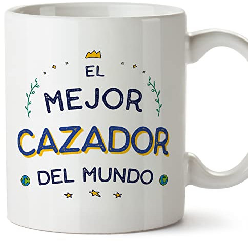 MUGFFINS Tazas para CAZADOR hombre - En Español - Mejor del Mundo - 11 oz / 330 ml - Regalo original y divertido