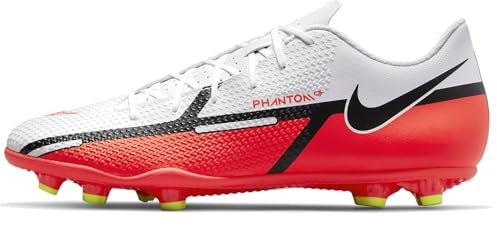 NIKE Mens Phantom GT2 Club FG/MG Men's Football Boots DA5640 (White/Volt/Bright Crimson 167) UK10.5 (EU45.5)