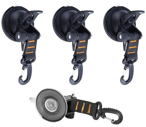 Ganci a Ventosa, 4 Pezzi Gancio Ventosa, Multifunzionale Ventose con Gancio, Riutilizzabile Ganci Ventosa, Con Gancio Ganci Ventosa Extra Forte Adatto per Tende Canottaggio Campeggio Tendalini