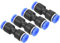 QUARKZMAN 4mm Pousser pour Connecter Raccord x 4PCS Droit Pneumatique Rapide Raccord pour Air Compresseur, [Noir & Bleu]