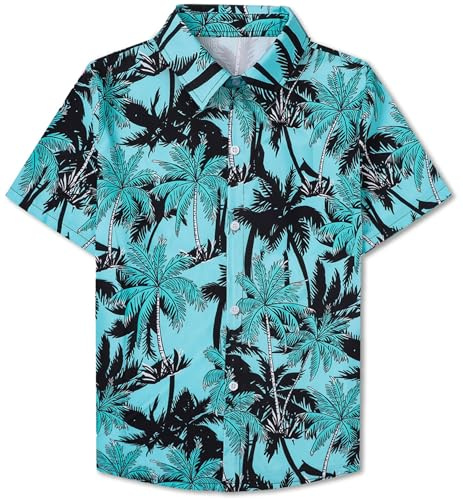 SANGTREE Boys & Mens Hawaiian Shirt Short Sleeve Button Down Beach Shirts