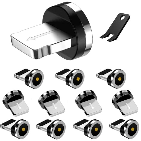 Boffdock 1-Pin i-Products Magnetic Charging Cable Tips,12Pcs Magnetic Tips Connector for iProducts Devices Without Charging Cables