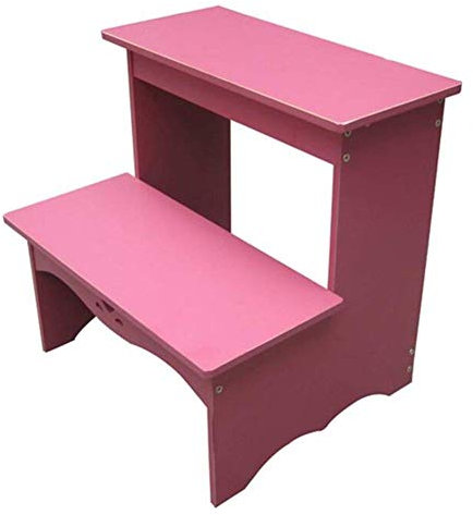 AYVADA Mehrzweck-Schuhwechselhocker, zweistufige Leiter, tragbares Haushaltsregal, Tritthocker, Bibliothekshocker (Farbe: Rosa)