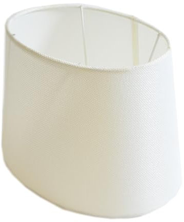 Lampenschirm oval H 17 x B 19 x L 26 Stoff für Steh - Tischlampen (weiß)