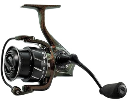 Abu Garcia Spinnrolle, Spike S Spinnrollen, Raubfischangeln, Süßwasserangler, Barsch, Hecht, Zander, schwarz, 5,2:1 Übersetzung, robust und leicht, 7+1 Kugellagerzahl