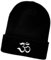Schnoschi Schwarze Mütze/Strickmütze mit Om Spruch Bestickt für Damen, Herren, Jugendliche und Kinder, Beanie Wollmütze Hip Hop Wintermütze Rollmütze Streetwear Unisex OneSize
