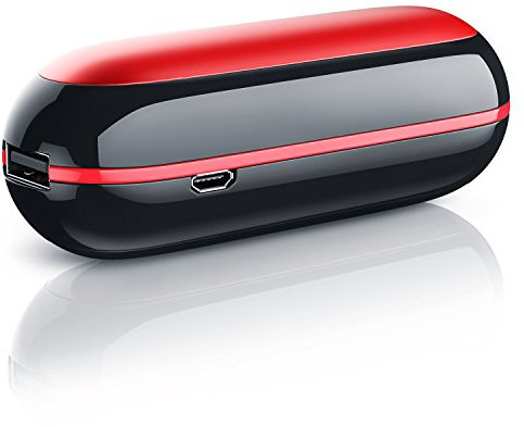 CSL - Handwärmer wiederaufladbar, 2200 mAh, elektrisch, tragbar, Taschenwärmer, Powerbank, ideal für Outdoor-Sport, Jagd, Golf, Camping, Schwarz/Rot