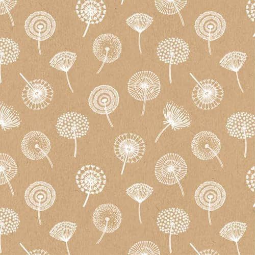 Geschenkpapier 50 m 7176KL braun Pusteblume, 1 Rolle(n)