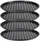 MOUYAT 4 Pack 12 Inch Pizza Trays, Pizza Trays for Oven, Non-Stick Pizza Pan Set, Carbon Steel Round Pizza Plate for Home Kitchen Oven
