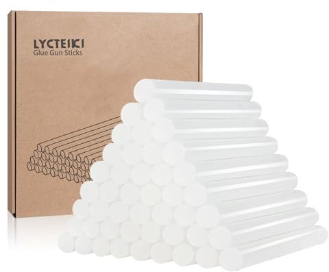 LYCTEIKI 50 Barras de Pegamento Caliente 11mm x 200mm, Transparente para Pistola de Pegamento Termofusible Sin Disolventes Secado Rápido (11mm x 200mm, 50PCS)