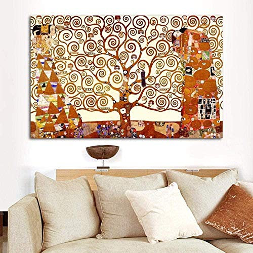 ALKOY Gustav Klimt Puzzle Puzzle 1000 Pezzi Albero Della Vita Pittura a Olio Puzzle per Adulti in Legno Bambini per Bambini 50X75 cm
