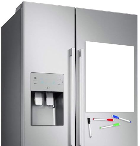 Magnetic Blank Fridge Whiteboard: 42x30cm with 4 Colourful Erasable Pens