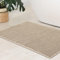 WONGS BEDDING Waffel Badematte,Super Saugfähige Badezimmerteppich,rutschfeste Badteppich für Badezimmerboden Badvorleger Waschbar mit Quasten Ultraweich,Beige 60x40cm