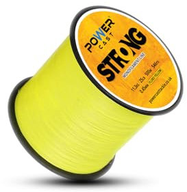 Power Cast Lenza da pesca in monofilamento resistente (giallo fluo, 11,3 kg/25 lb - 500 m/546 yd - 0,45 mm)