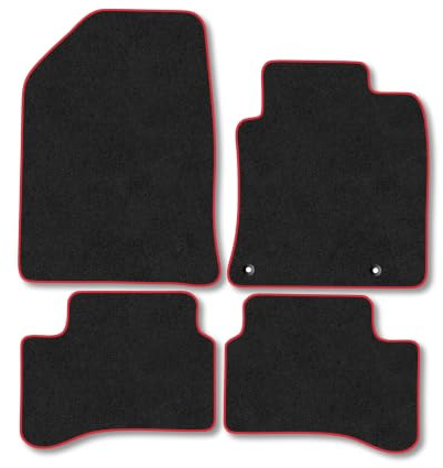 Kia Xceed (2022+) [Plug-in Hybrid] Carpet Car Mats | Red Edge Trim Tailored Fit Floor Mats Full Coverage Protection Accessories Easy Clean Anti Slip Made in the UK