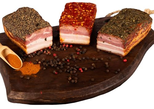 WURSTBARON® Speckpaket mit Chili, Kräutern und Pfeffer, Original Österreichischer Speck, Aromatisch gewürzt, 750g