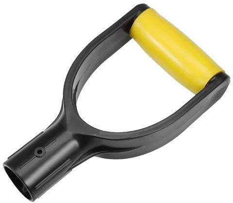 Kunststoff-Spatengriff, Schaufel-D-Griff, 32 mm Innendurchmesser, Spaten-Schneeschaufelgriff, Spaten-Schneeschaufel-Graben(Color:Yellow Black)