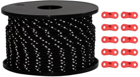 vidaXL Zeltspannseil mit Reflektorstreifen und Schraubenschlüssel 50m 5mm