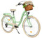 Balticuz OU Komfort Fahrrad mit Weidenkorb, Hollandrad, Damenfahrrad, Citybike, Vintage, 26 Zoll, Grün-Creme, 7-Gang
