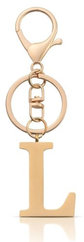 BIRLOZA Schlüsselanhänger Damen Schlüsselanhänger Auto mit Anfangsbuchstaben Gold Buchstaben Autoschlüsselanhänger Geschenke für Frauen(L)