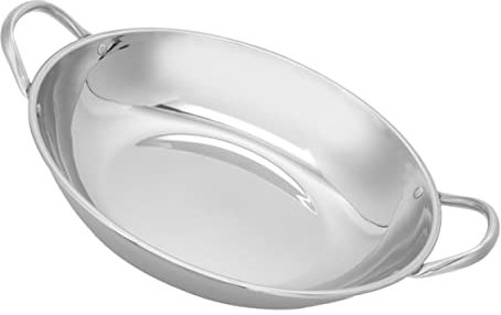 Ciieeo PoêLe Wok En Acier Inoxydable 26Cm Avec PoignéEs Doubles IdéAle Pour Fondue Chinoise Et Camping Facile À Nettoyer Compatible Induction