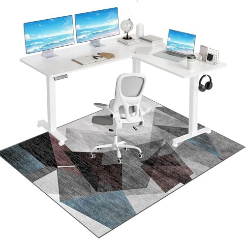 Tkuhknag Tapis Gaming Sol pour Sols Durs | Tapis de Protection de Sol antidérapant pour Chaise de Bureau | Tapis de Chaise de Bureau | Tapis Protecteur de Sol pour fauteuils de Gaming 200 x 230 cm