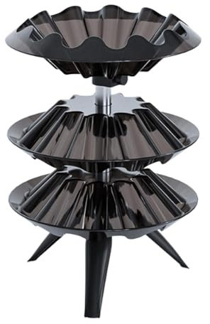 Harilla Nail Polish Display Rack, Lipstick Organizer Stand 3 Tier Vertical Lipstick Holder Organizer for Office Workspace, black