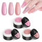 LOPHE 3PCS Builder Nail Gel Kit,Hard Gel Builder for Nail Extension,Pink glitter Non-Stick Hand Nail Extension Gel for Carving Patterns,LED UV Nail Builder Gel For Nails Strengthen Nail Manicure,15ML