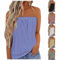 Maglia da donna primavera estate vicino al corpo – Top schiena nuda donna Y2K Top grande taglia senza spalline estate top bralette camicetta chic ed elegante in cotone e lino maglietta traforata