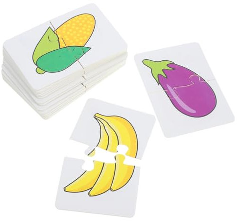 YARNOW Cognitive Lernkarten Für Junge Mädchen Obst Gemüse-Puzzle-Karten Kreatives Spielzeug Gedächtnis Und Motorik Frühe Bildung Für Kleinkinder