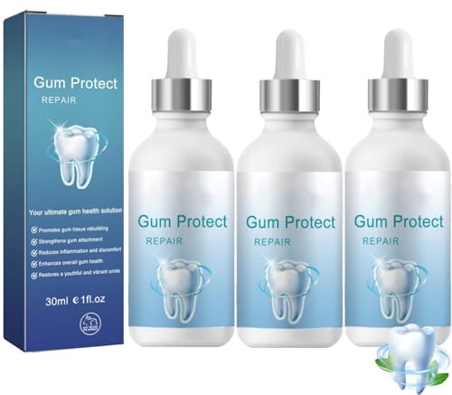 3 Stück Zahnfleischrückgang Zahnfleisch Aufbau Gum Protect Repair Gel, Gum Ease Zahnfleisch Gels, Teeth Repair Gels, beugt Zahnfleischrückgang vor, erfrischt den Atem (Zahnpasta)