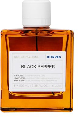 KORRES Black Pepper Eau de Toilette für Ihn, holzig-zitrischer Herrenduft mit schwarzem Pfeffer, Kaschmirholz & Ambra, veganer Männerduft, 100 ml